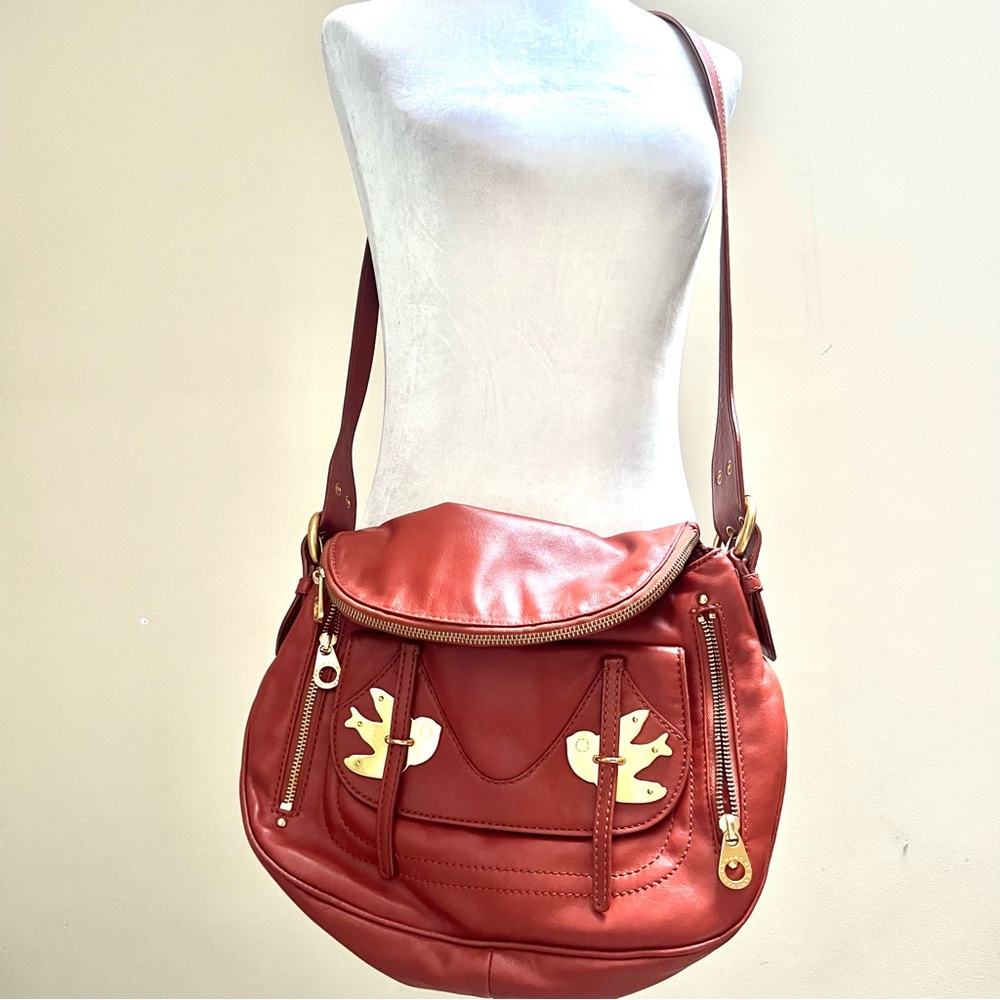 Marc Jacobs Leather Crossbody Bag with Gold Accents